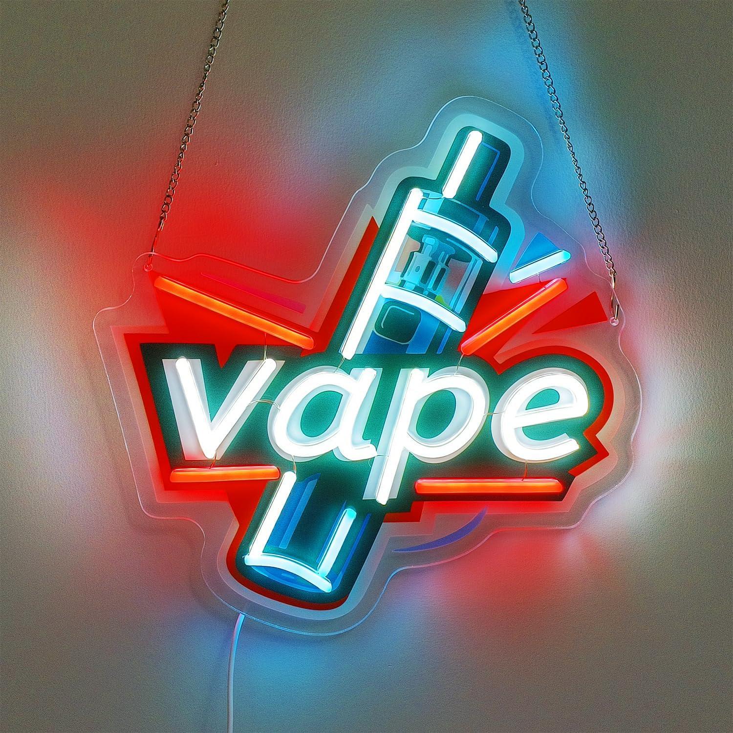 Vape Neon Sign USB Dimmable LE - Vaping Store review and price